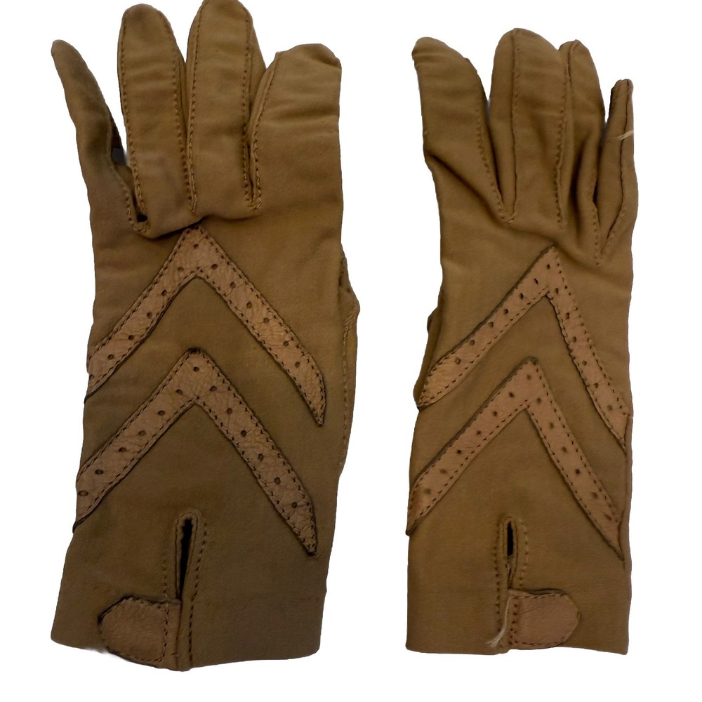 Vintage‎ Isotoner Driving Gloves By Aris One Size Color  Tan Some Wear Unlined